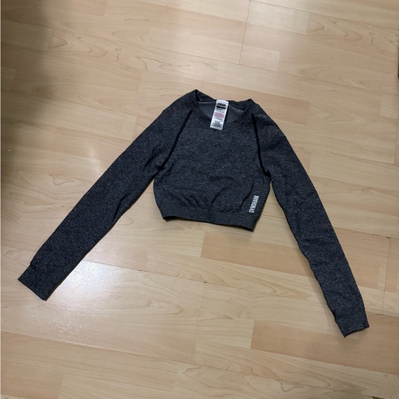 Gymshark Seamless Gray Cropped Fitted Top Size XS - Picture 2 of 6
